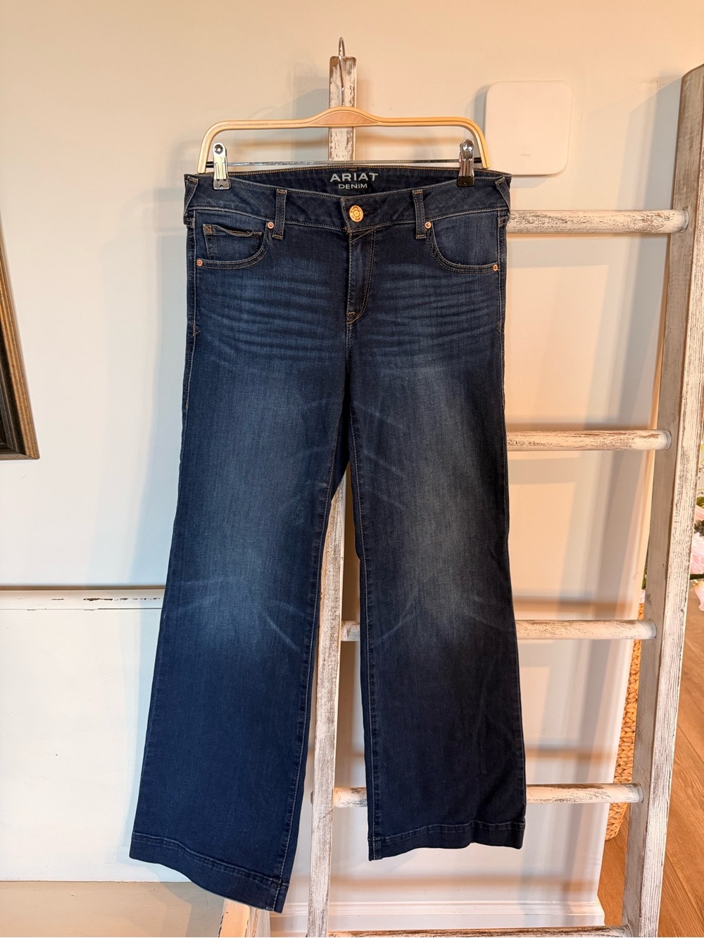 Ariat Denim Trouser Size 30 Dark Wash Flare Lag Jeans Western Country Barn EUC